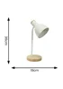 ValueLights Woody White Table Lamp with Tapered Shade (36cm x 19cm x 14cm) - One Size Image 4