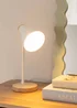 ValueLights Woody White Table Lamp with Tapered Shade (36cm x 19cm x 14cm) - One Size Image 2