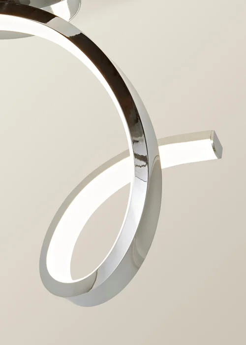 ValueLights Infinity Polished Silver Flush Light Integrated LED (19.5cm x 15cm x 46.5cm) - One Size Image 4