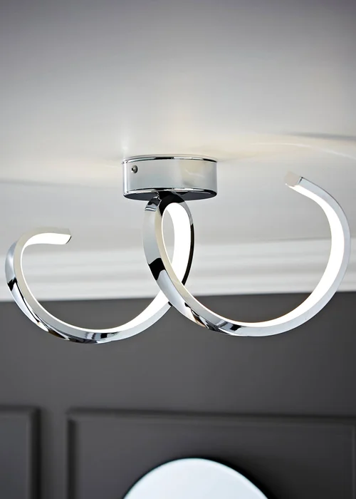 ValueLights Infinity Polished Silver Flush Light Integrated LED (19.5cm x 15cm x 46.5cm) - One Size Image 1