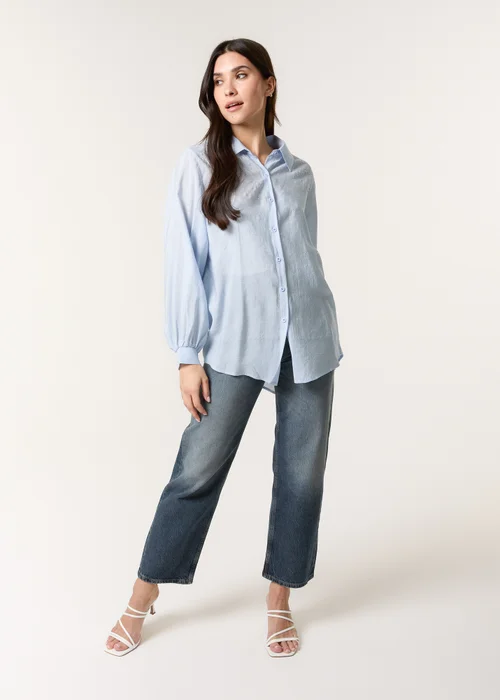 Blue Vanilla Blue Diamante Detailed Classic Shirt - Small/Medium Image 4