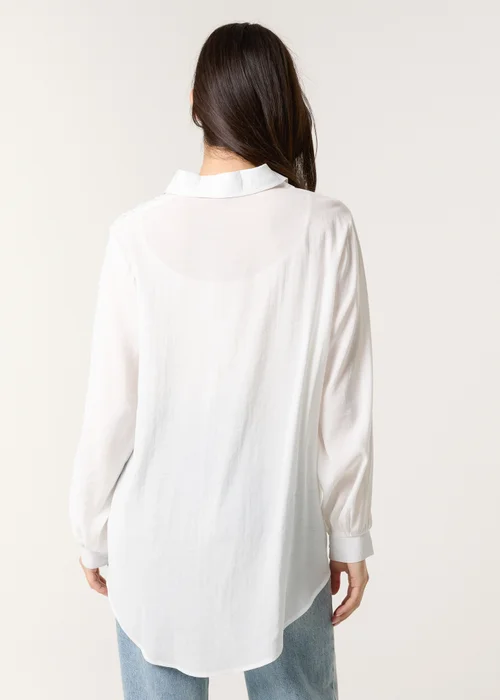 Blue Vanilla White Diamante Detailed Classic Shirt - Small/Medium Image 4