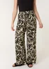 Blue Vanilla Khaki Palm Print Elastic Trousers - L/XL Image 2