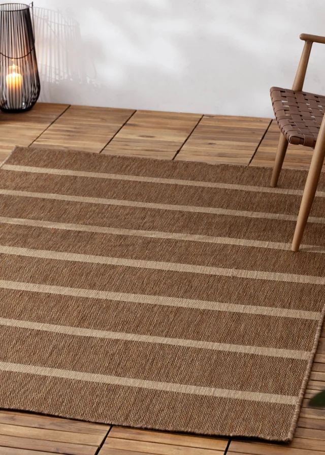 Yard Tala Natural Stripe Jute Effect Indoor/Outdoor Rug