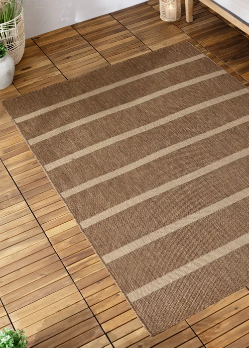 Yard Tala Natural Stripe Jute Effect Indoor/Outdoor Rug - 120 x 170 Image 4