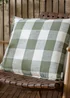 Yard Dark Green Chesil Check 100% Cotton Outdoor Outdoor Cushion - One Size Image 1