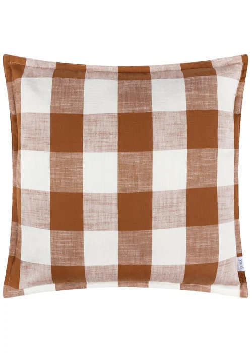Yard Rust Chesil Check 100% Cotton Outdoor Outdoor Cushion - One Size Image 2