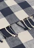 Yard Navy Chesil Check Tasselled 100% Cotton Throw - One Size Image 4