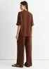 Gini London Brown Air Flow Oversized Shirt Top - Small/Medium Image 2