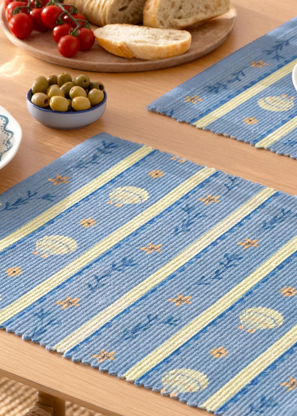 furn. Blue Sea Shells Indoor/Outdoor Placemats - One Size Image 1