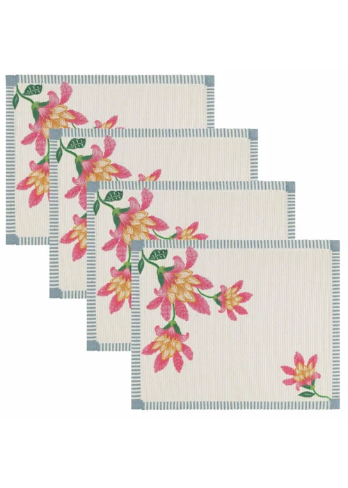 Wylder Nature Red Claudia Indoor/Outdoor Placemats - One Size Image 3