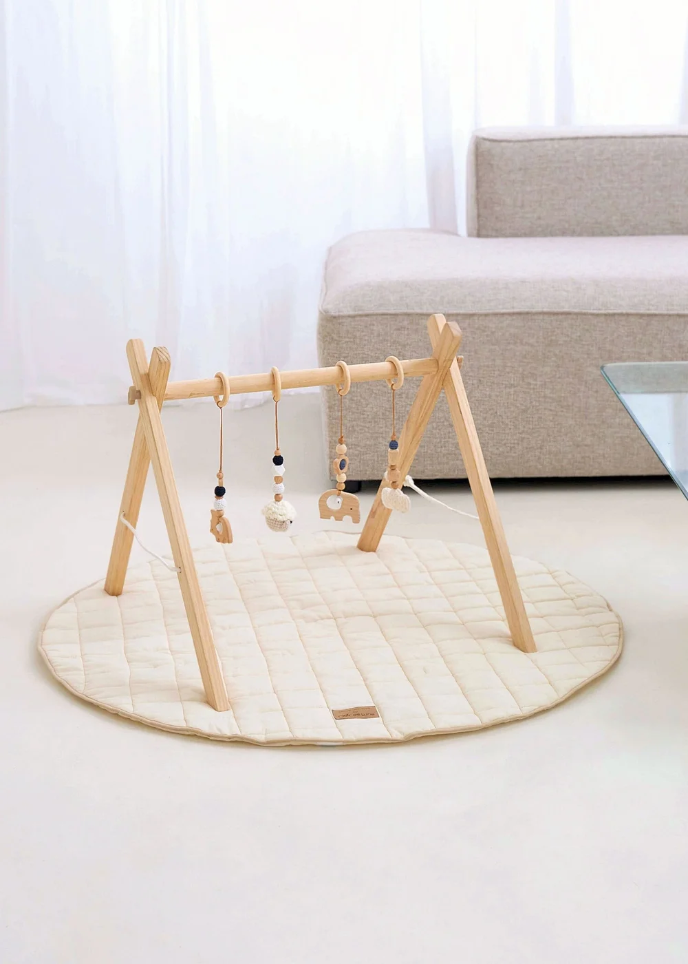 Clair de Lune Organic Cream Play Bundle Mat & Gym - 100 X 100 Image 1