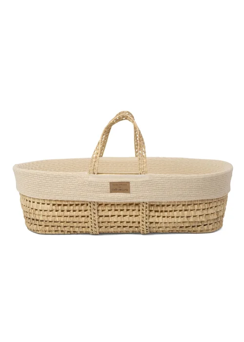 Clair de Lune Organic Cream Knitted Moses Basket Dressing - 0-6 Months Image 1