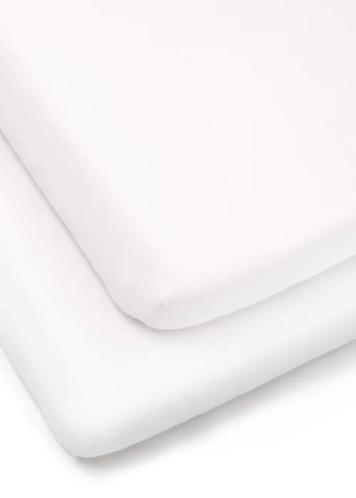 Clair de Lune 2 Pack White Cot Sheets - 60 X 120 Image 2