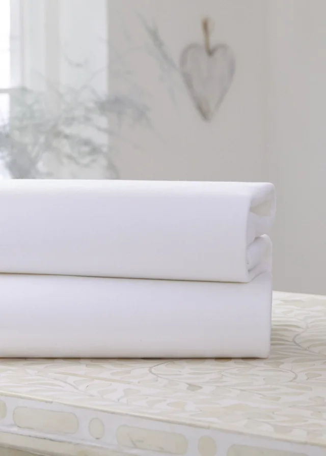 Clair de Lune 2 Pack White Cot Sheets
