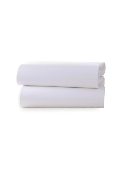 Clair de Lune 2 Pack White Cot Sheets - 60 X 120 Image 4