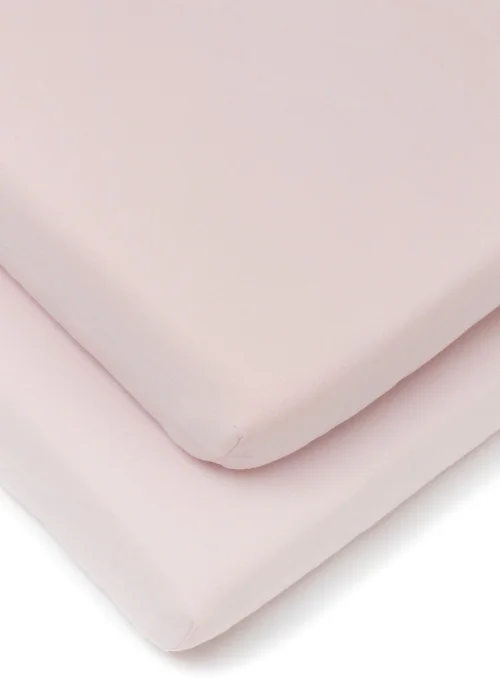 Clair de Lune 2 Pack Pink Cot Bed Sheets - 70 X 140 Image 2