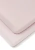 Clair de Lune 2 Pack Pink Cot Bed Sheets - 70 X 140 Image 2