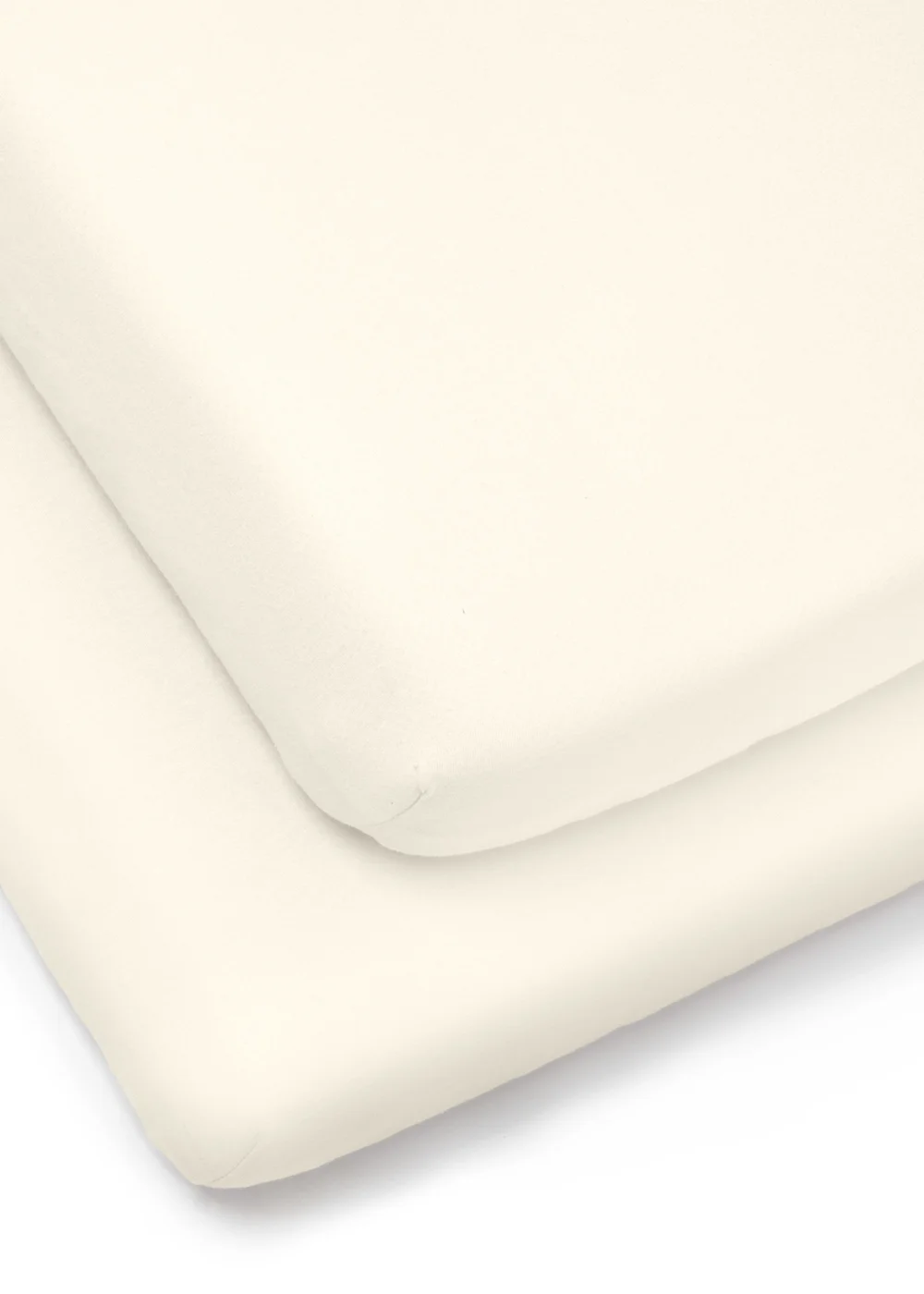 Clair de Lune 2 Pack Organic Cream Cot Bed Sheets - 70 X 140 Image 2