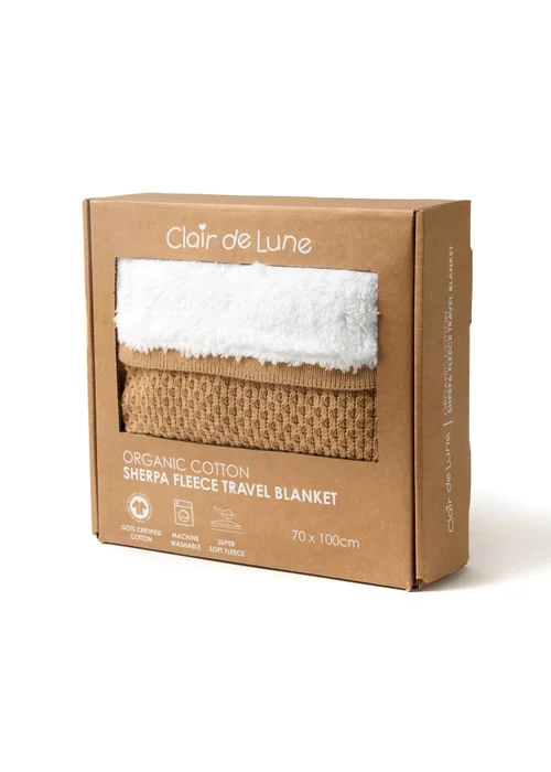 Clair de Lune Organic Biscuit Knit Sherpa Blanket - 70 X 90 Image 4
