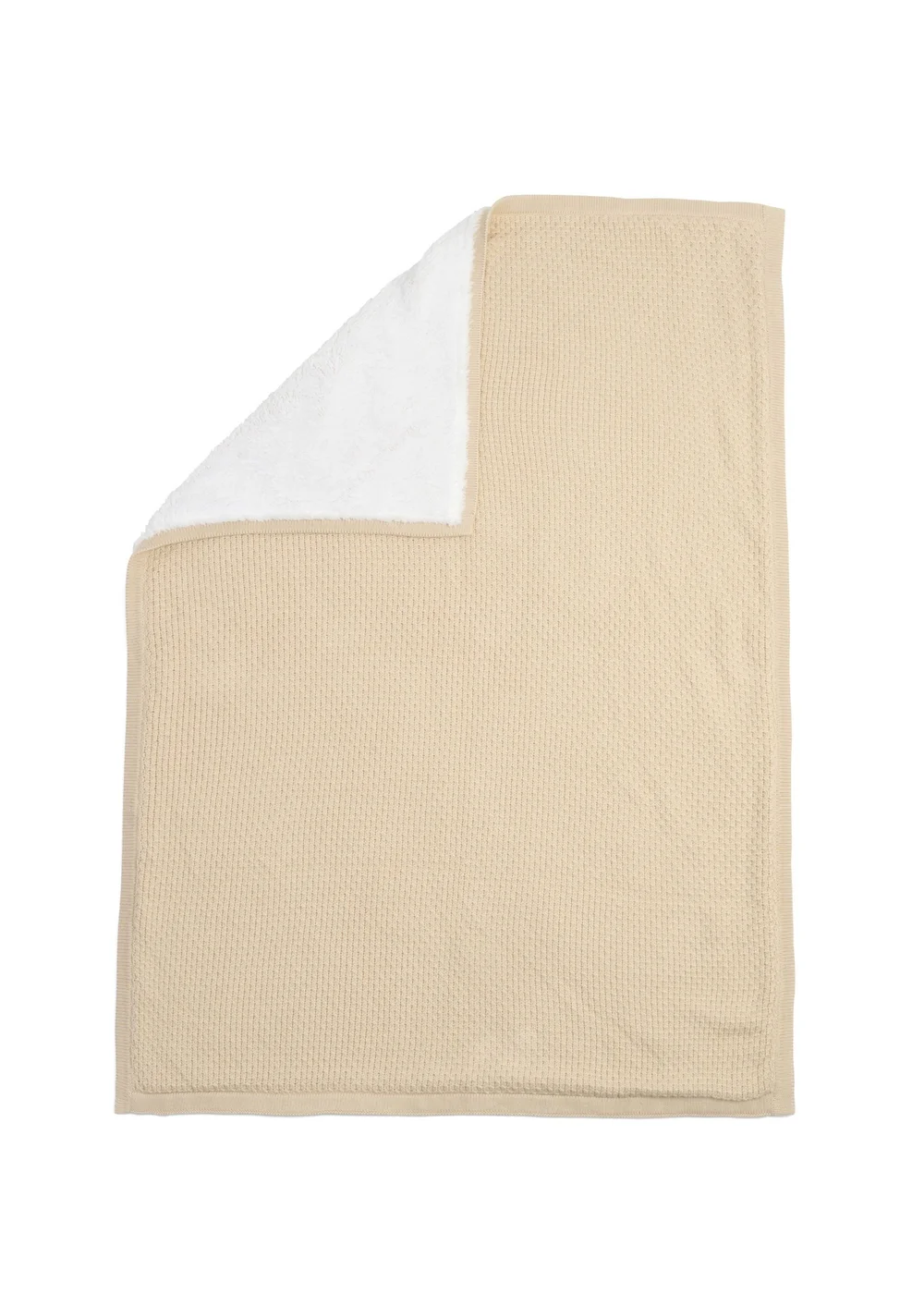 Clair de Lune Organic Cream Knit Sherpa Blanket - 70 X 90 Image 2