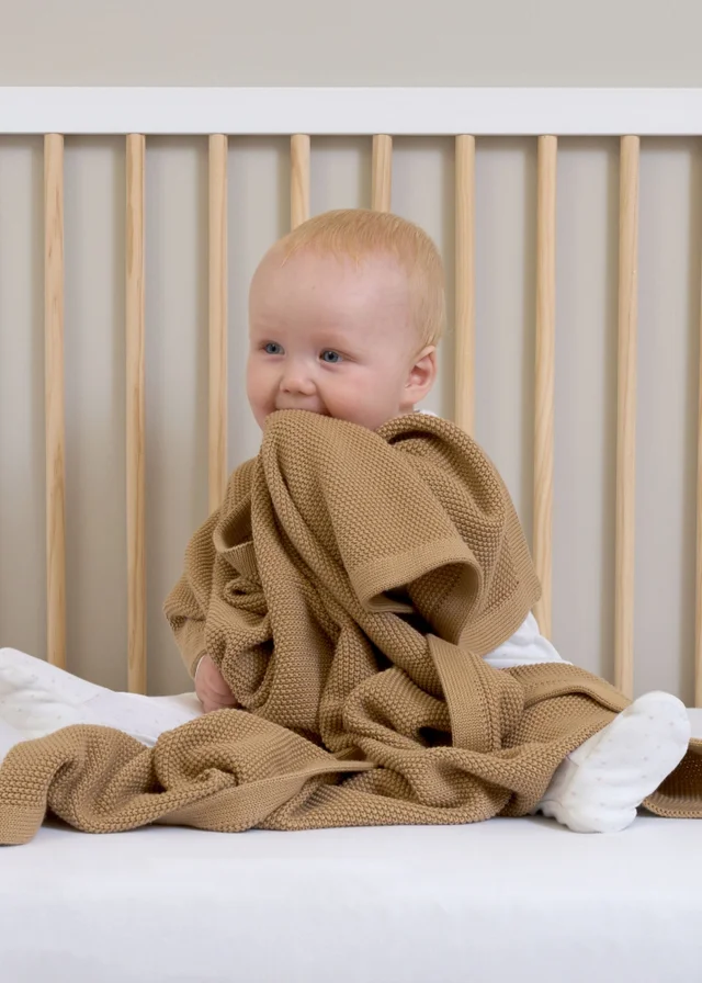 Clair de Lune Organic Biscuit Knitted Blanket