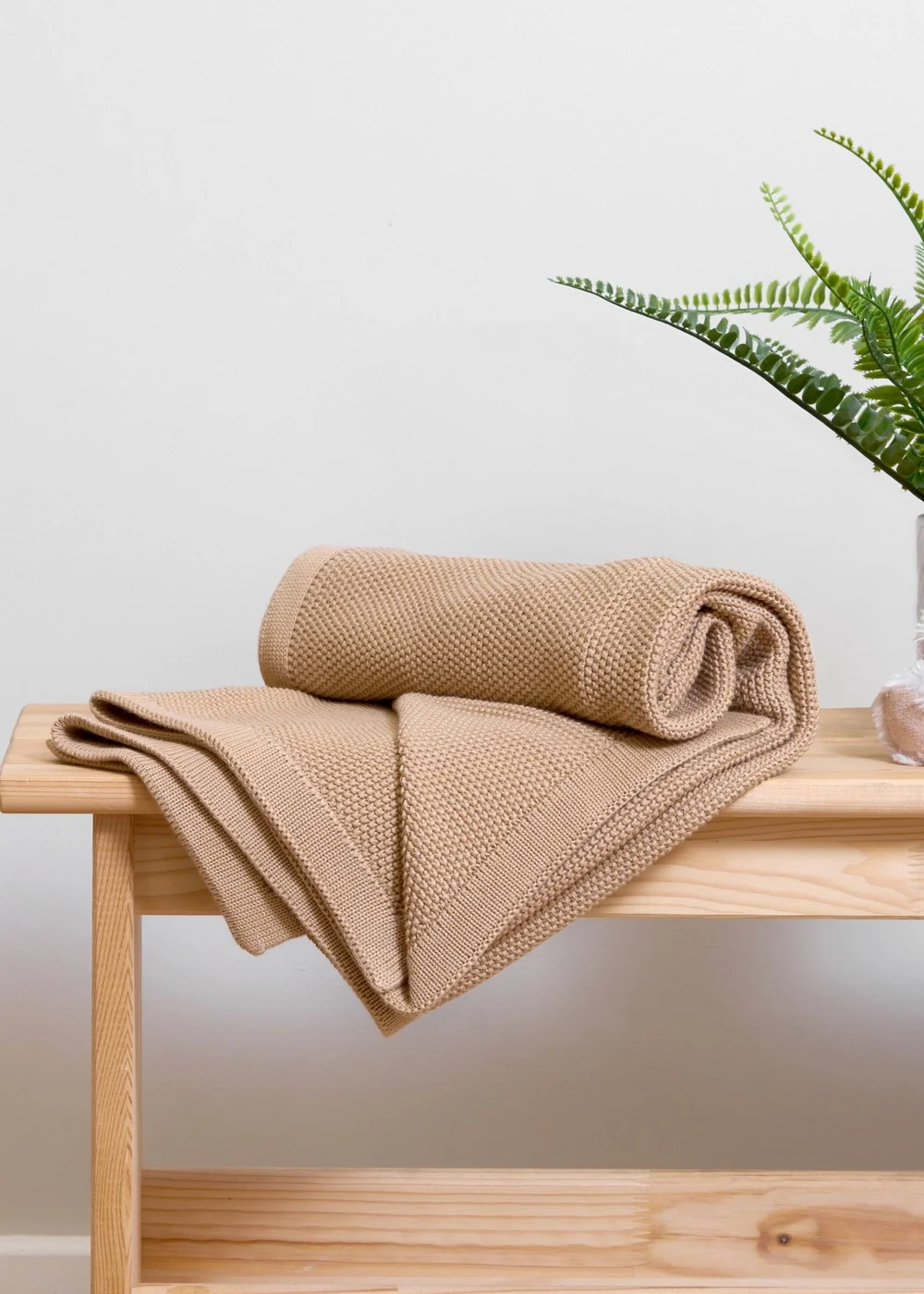 Clair de Lune Organic Biscuit Knitted Blanket - 70 X 90 Image 2