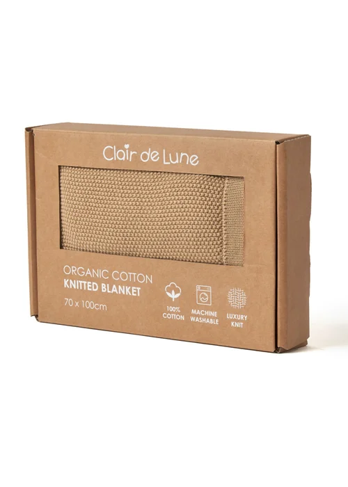 Clair de Lune Organic Biscuit Knitted Blanket - 70 X 90 Image 6