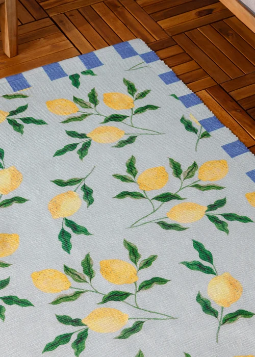furn. Blue Lemons Printed Indoor/Outdoor Rug - 120 x 170 Image 3