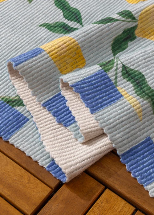 furn. Blue Lemons Printed Indoor/Outdoor Rug - 120 x 170 Image 4