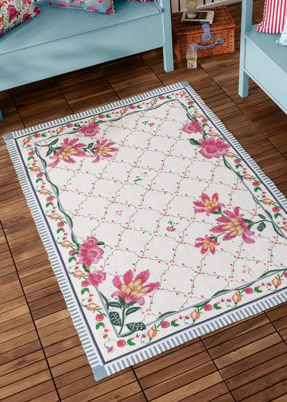Wylder Nature Red Claudia Floral Printed Indoor/Outdoor Rug - 120 x 170 Image 1