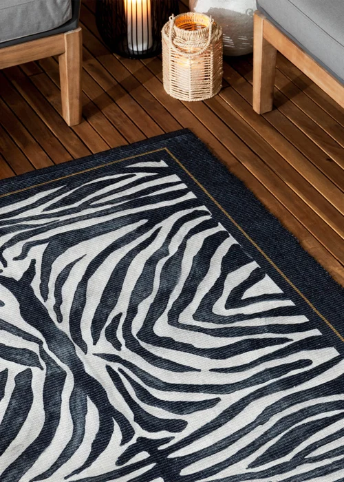Paoletti Leopardis Zebra Printed Indoor/Outdoor Rug - 120 x 170 Image 2