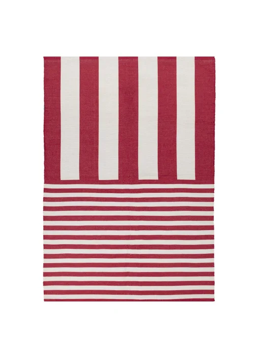 furn. Red Deck Stripe Printed Indoor/Outdoor Rug - 120 x 170 Image 5