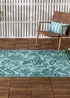 furn. Teal Anemone Woven Jacquard Outdoor Rug - 120 x 180cm Image 1