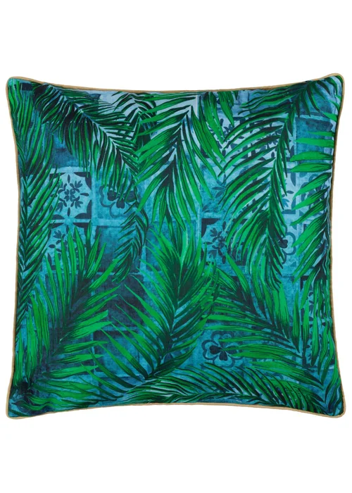 Paoletti Dark Blue Majorelle Palm Outdoor Outdoor Cushion - One Size Image 2