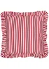 Wylder Nature Red Millie Ruffle Striped Outdoor Cushion - One Size Image 2