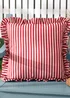 Wylder Nature Red Millie Ruffle Striped Outdoor Cushion - One Size Image 1