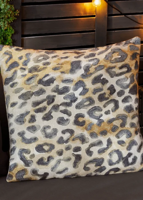 Paoletti Leopardis Leopard Woven Outdoor Cushion - One Size Image 1