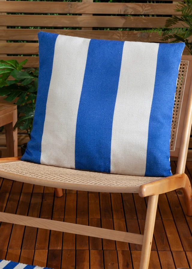 furn. Blue Deck Stripe Woven Outdoor Outdoor Cushion