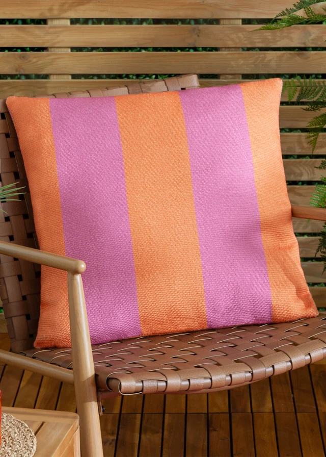 furn. Orange Deck Stripe Woven Outdoor Outdoor Cushion