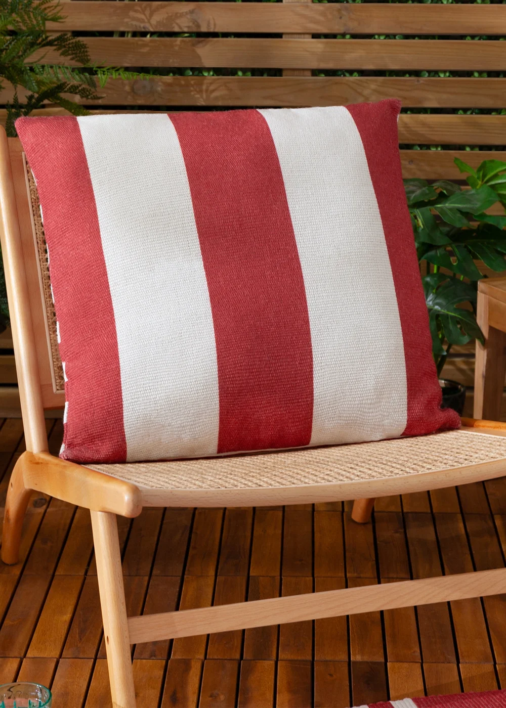 furn. Red Deck Stripe Woven Outdoor Outdoor Cushion - One Size Image 1
