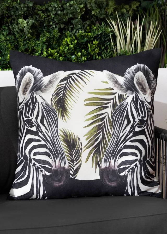 Paoletti Leopardis Zebra Woven Outdoor Cushion