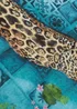 Paoletti Dark Blue Majorelle Leopard Outdoor Piped Outdoor Cushion - One Size Image 5