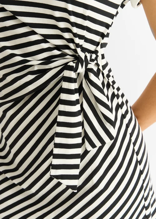 Gini London Black Stretch Stripe Mini Dress - 10 Image 3