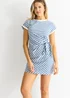 Gini London Blue Stretch Stripe Mini Dress - 8 Image 1