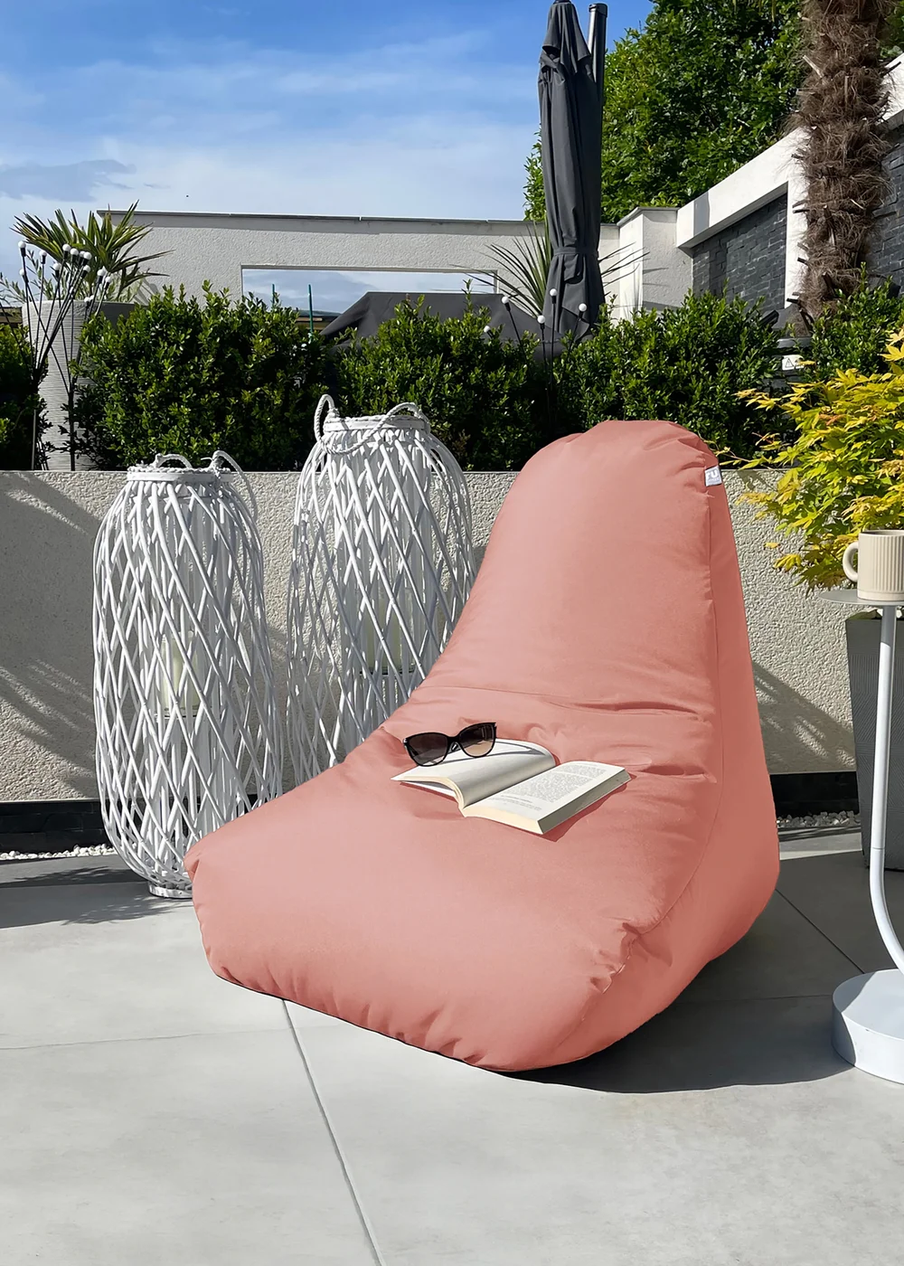 rucomfy Indoor/Outdoor Lounge Chair Dusky Pink Beanbag - One Size Image 1