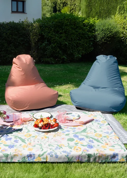 rucomfy Indoor/Outdoor Lounge Chair Dusky Pink Beanbag - One Size Image 3