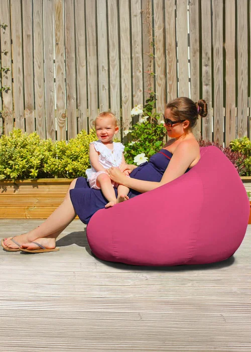 rucomfy Indoor/Outdoor Slouchbag Cerise Pink Beanbag - One Size Image 2