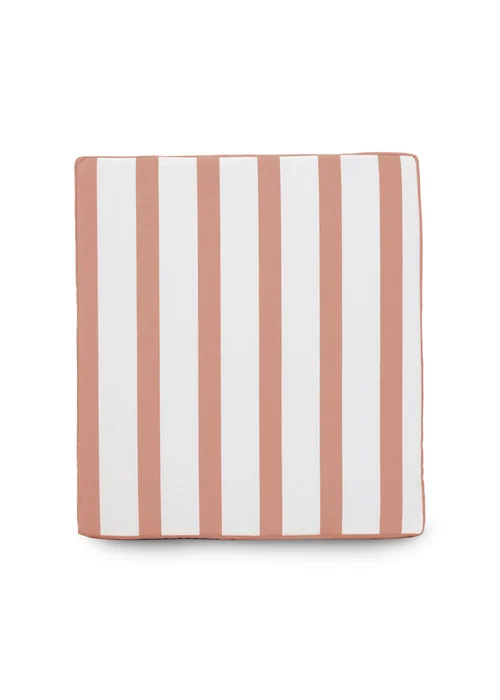 rucomfy Indoor/Outdoor Striped Single Bench Dusky Pink Seatpad - One Size Image 2