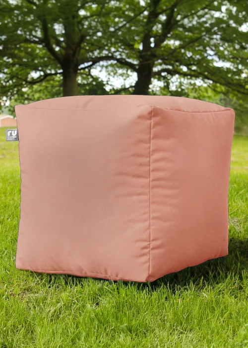 rucomfy Indoor/Outdoor Cube Dusky Pink Beanbag - One Size Image 3